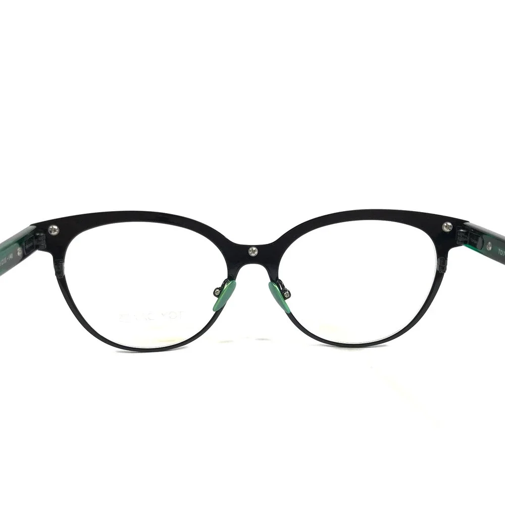 Tom Davies Eyeglasses Frames TD740 Col. 2215 Black Green Rose Gold 51-15-140
